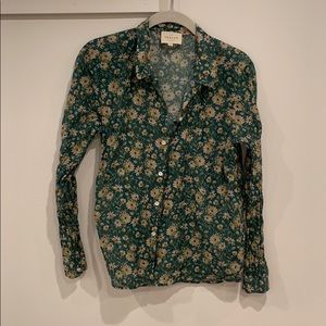 Sezane floral button down shirt